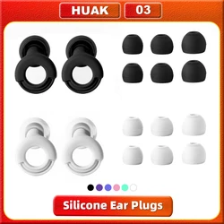 HUAK Soft Silicone Earplugs with Noise Cancellation, Waterproof, Comfortable To Wear, Suitable for Sleeping and Swimming