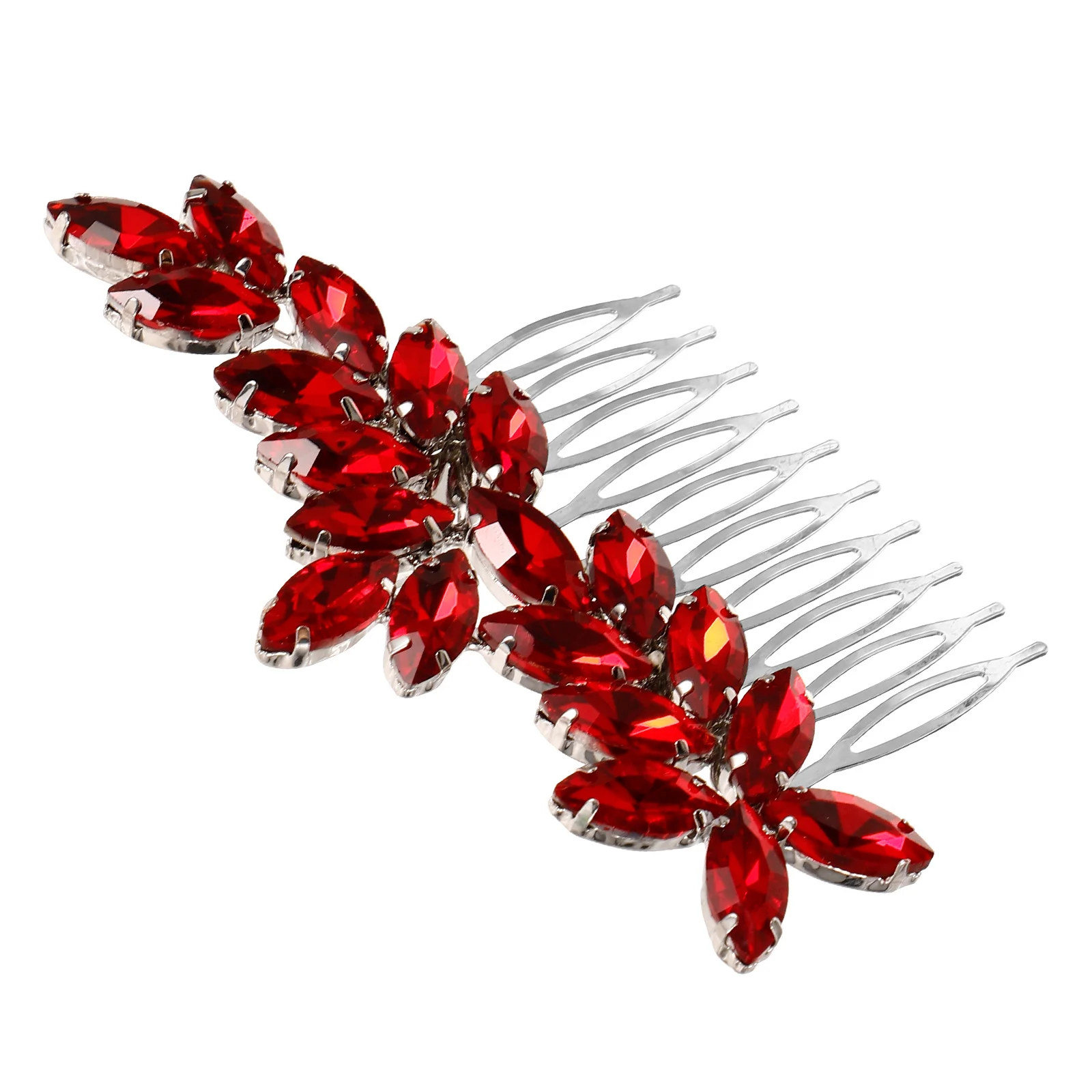 

Bridal Hair Accessories Headwear Combs for Women Decorative Clips Side Red Miss