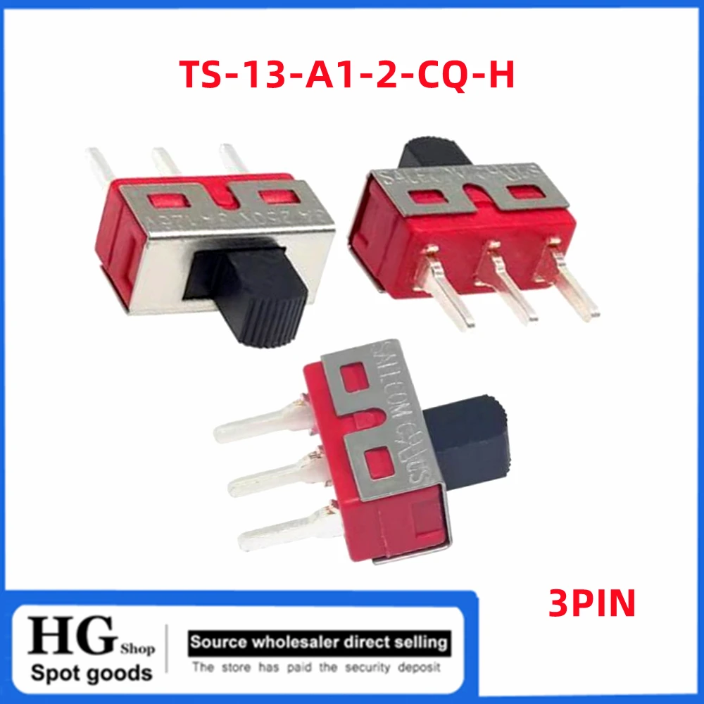 

5PCS/Lot TS-13-A1-2-CQ-H sliding pull switch Q15 3A 250V ON-ON 3-pin 2-speed solder plate sliding switch