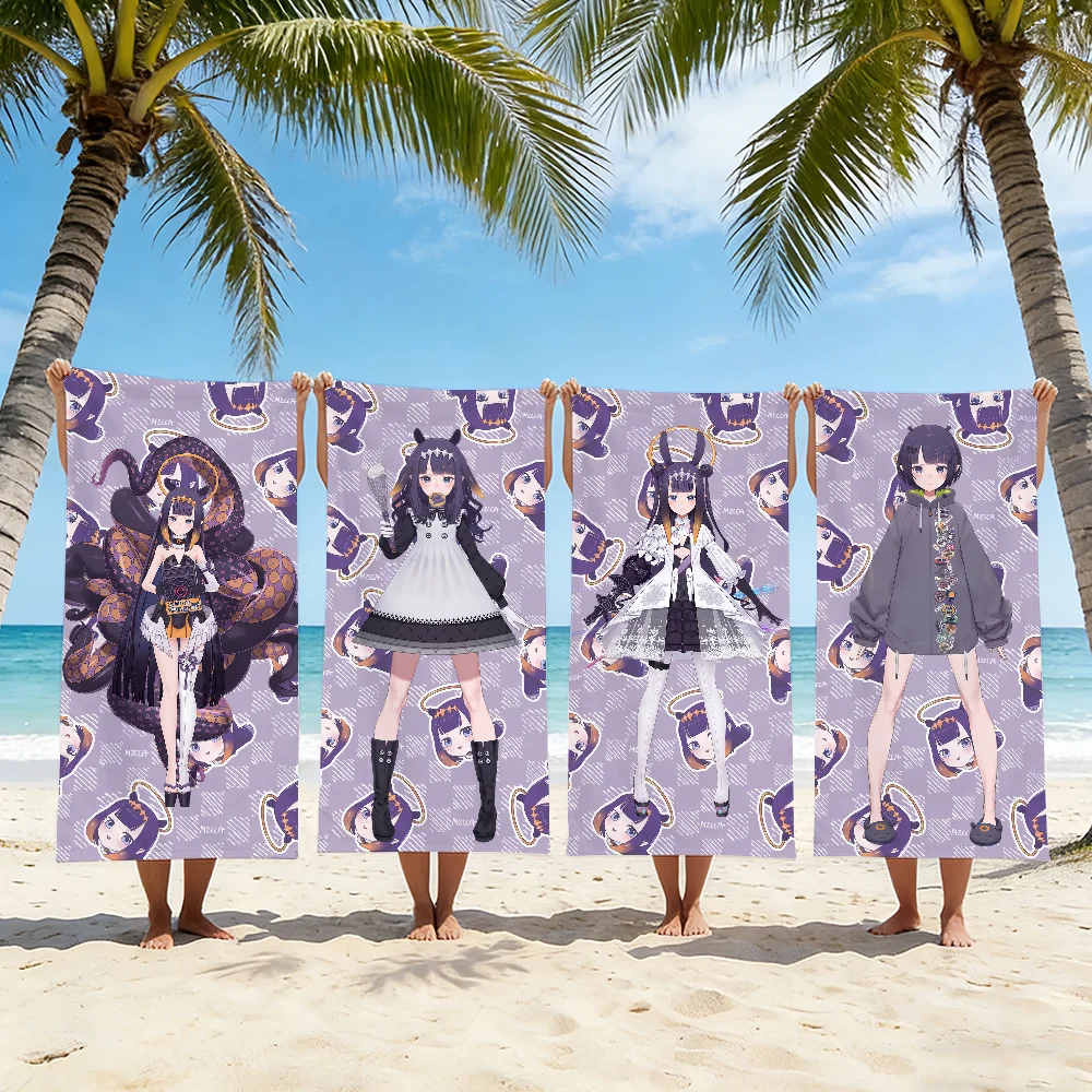 Singer N-Ninomae Ina Nis VTuber Towel For Swim Yoga Gym Quick Drying Soft and skin-friendly Beach Towels All-Season