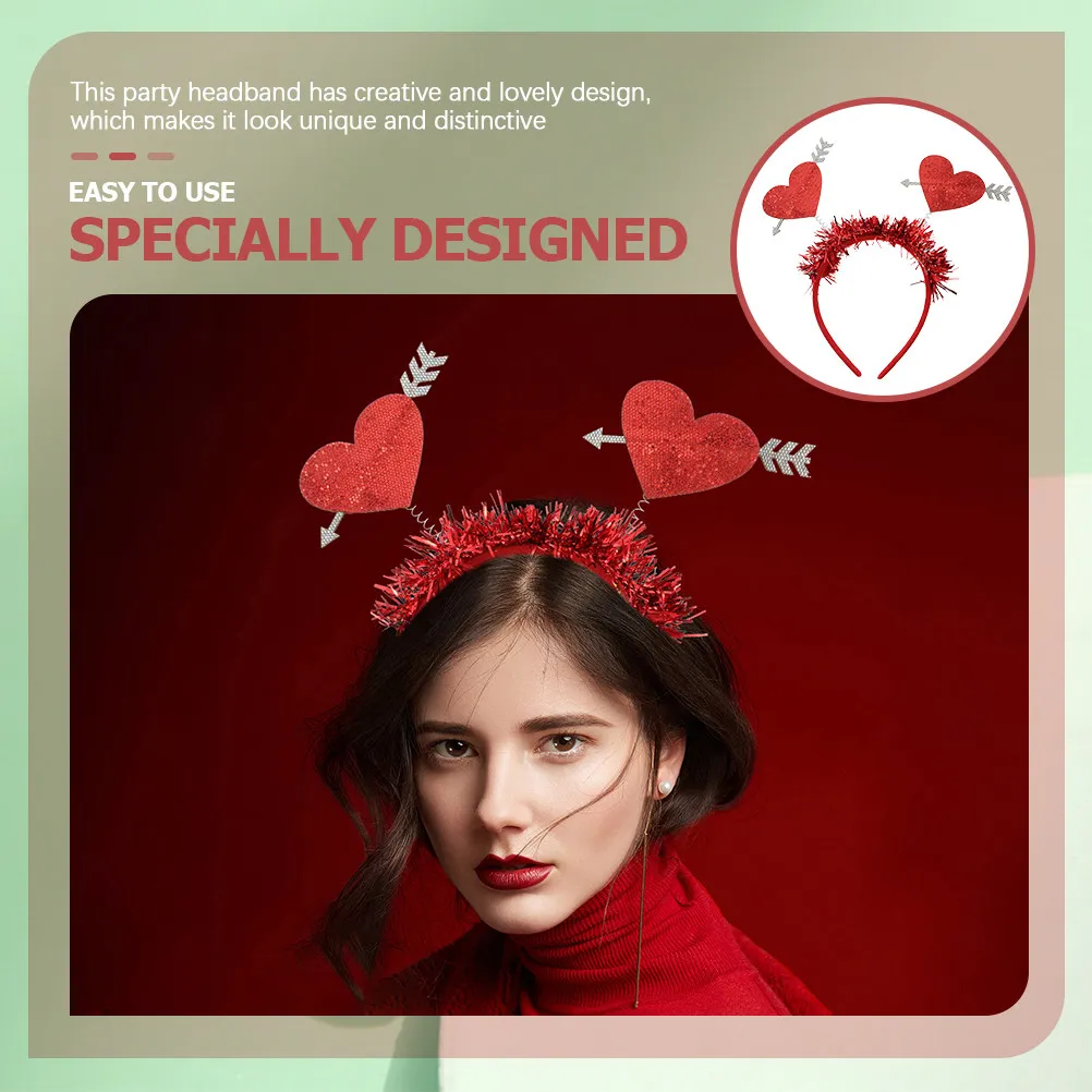 

2 шт. свадебные повязки на голову в форме сердца, обручи для волос на День святого Валентина, для косплея, реквизит для фотосессий, очаровательный креативный аксессуар в виде сердца