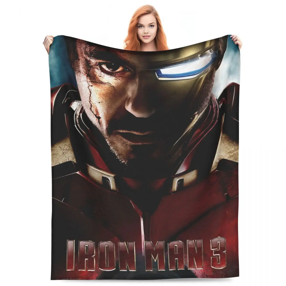 Iron Man 3 Tony Art Blanket Camping Flannel Bedding Throws For Living Room Soft Warm Custom Quality Bedspread Gift Idea