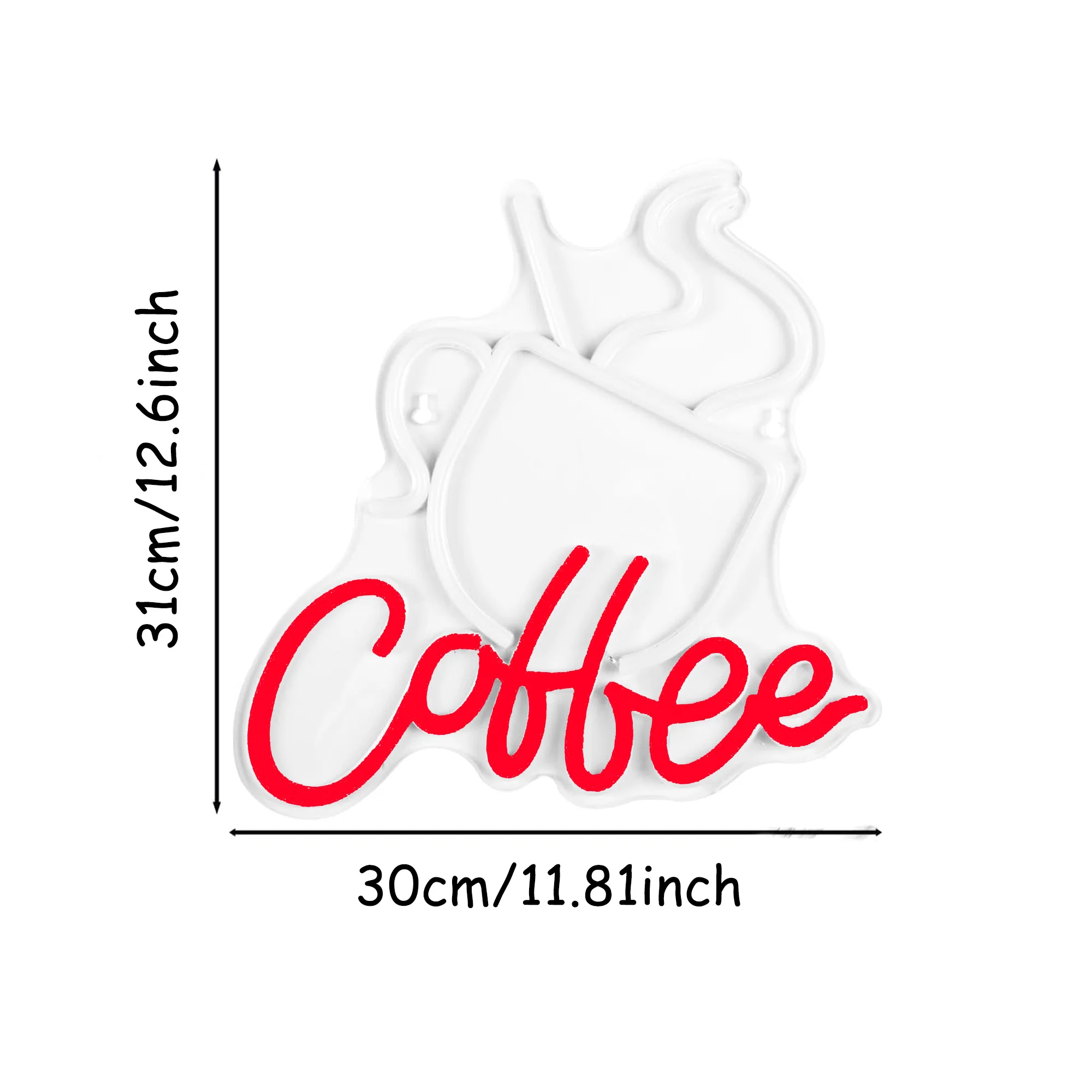 Coffee LED neon sign - coffee style, USB powered with dimmable switch, suitable for cafes, kitchens and party decorations