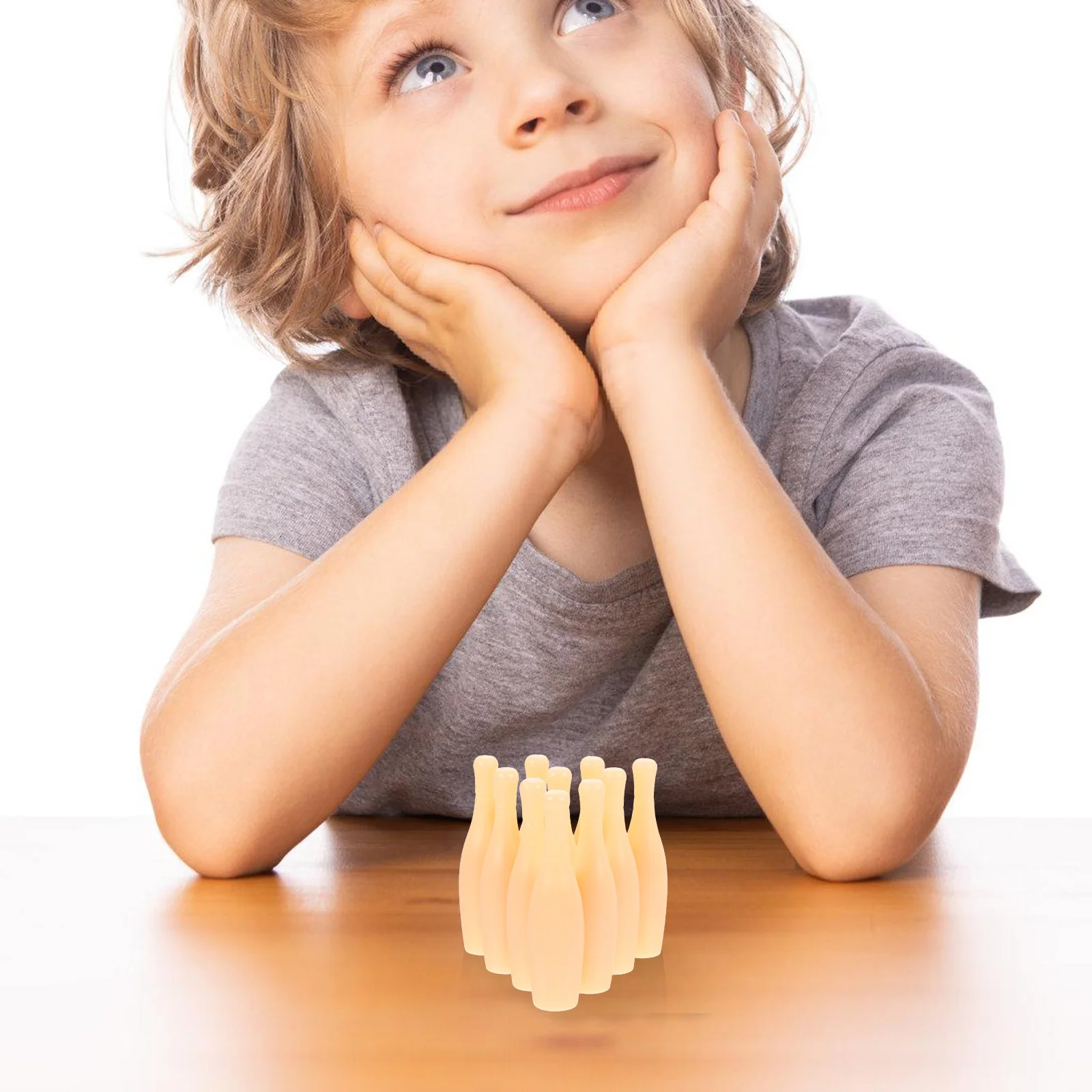 

20Pcs Mini Table Bowling Pin Set Smooth Plastic Accessories Compact Size for Standard Games Indoor Interactive Props