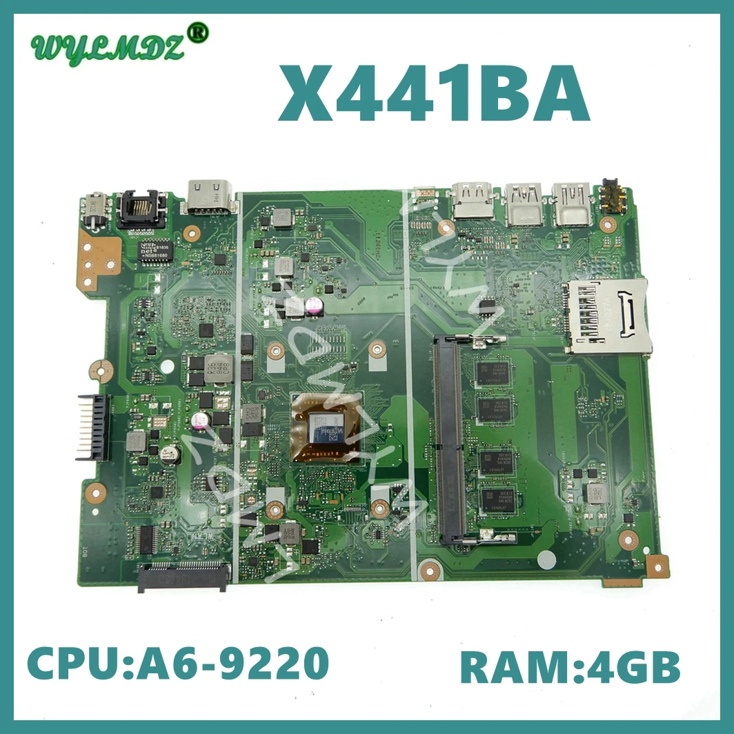 X441BA With A6-9220 CPU 4GB-RAM Laptop Motherboard For ASUS X441 X441B X441BA Notebook Mainboard DDR4*1 Slots