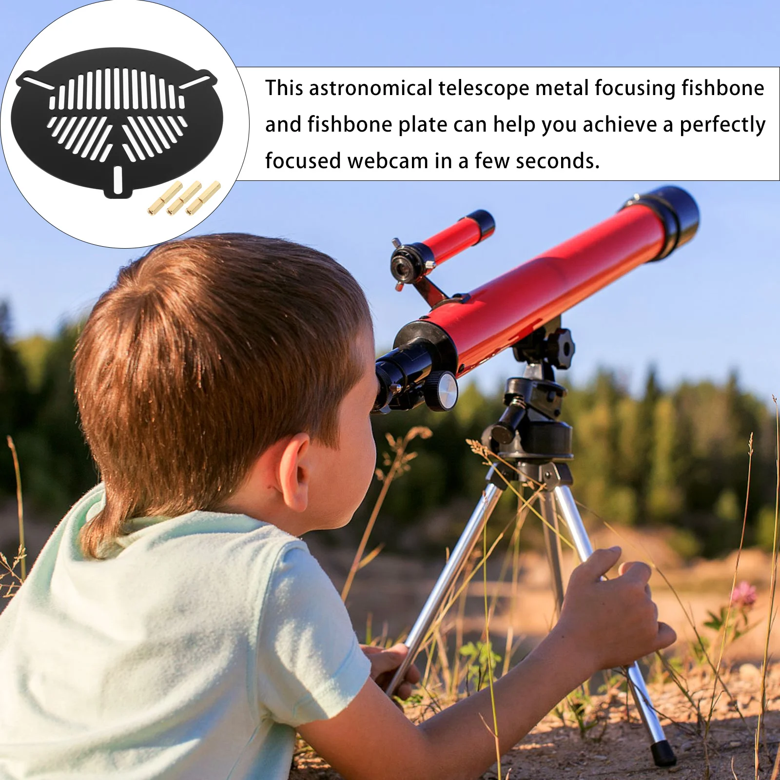 

Bahtinov Mask Metal Focusing Mask for Telescopes with 3 Holes 3 Fixing Screws Scratch-Resistant Silicone Sleeve Lightweight