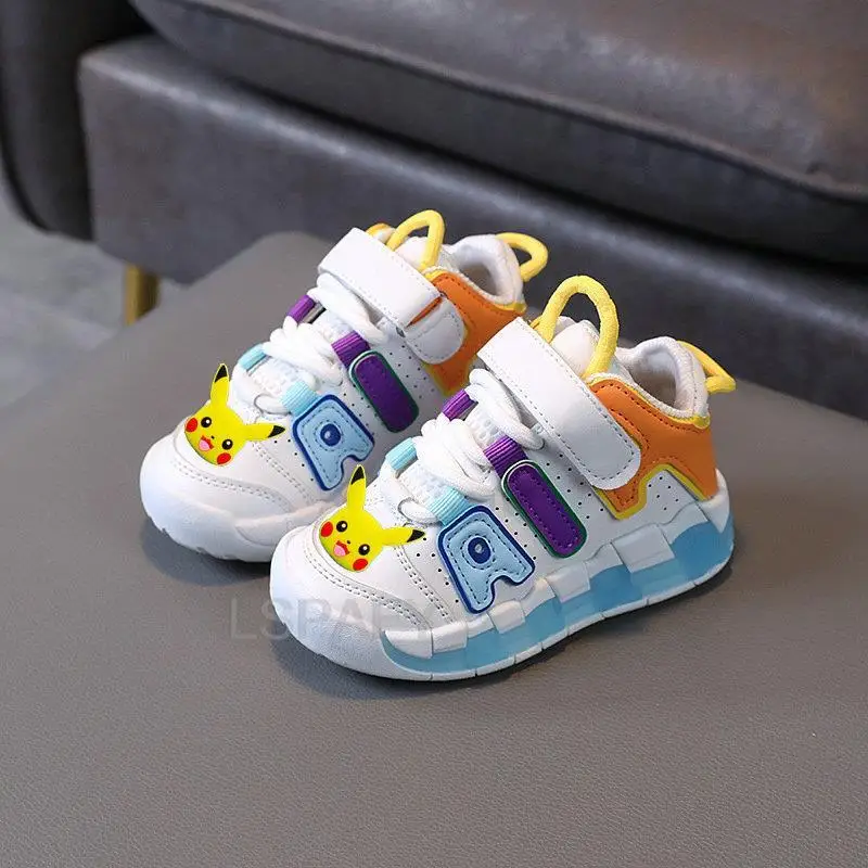 TAKARA TOMY Pokemon White Casual Shoes For Baby Boys Girls Brand Children Sneaker Kids Sports Shoes Toddler Walking Shoes