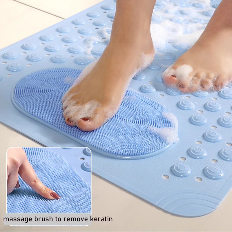 TPE Bathroom Anti Slip Mat Shower Anti Fall Home Pad Bath Room  Waterproof Massage Suction Cup Floor Mat