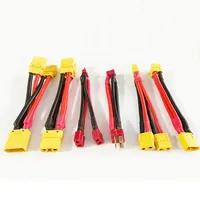 100mm T Plug/XT60/XT90 Parallel Battery Connector Cable Male/Female Dual Extension Y Shape 12AWG Silicone Wire for RC Drone