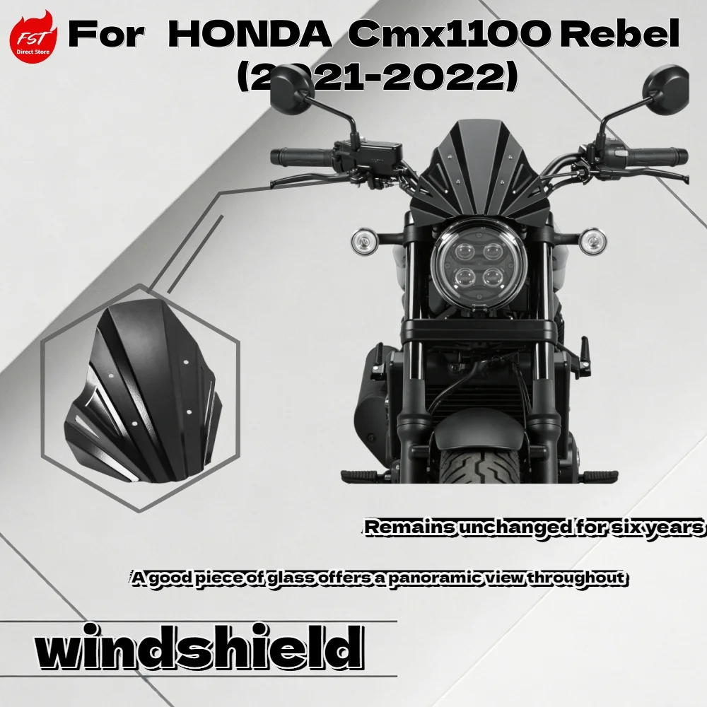 

For H onda CMX1100 Rebel 2021+ Aluminum Alloy Sport Windshield High Strength Wind Deflector Modified Parts