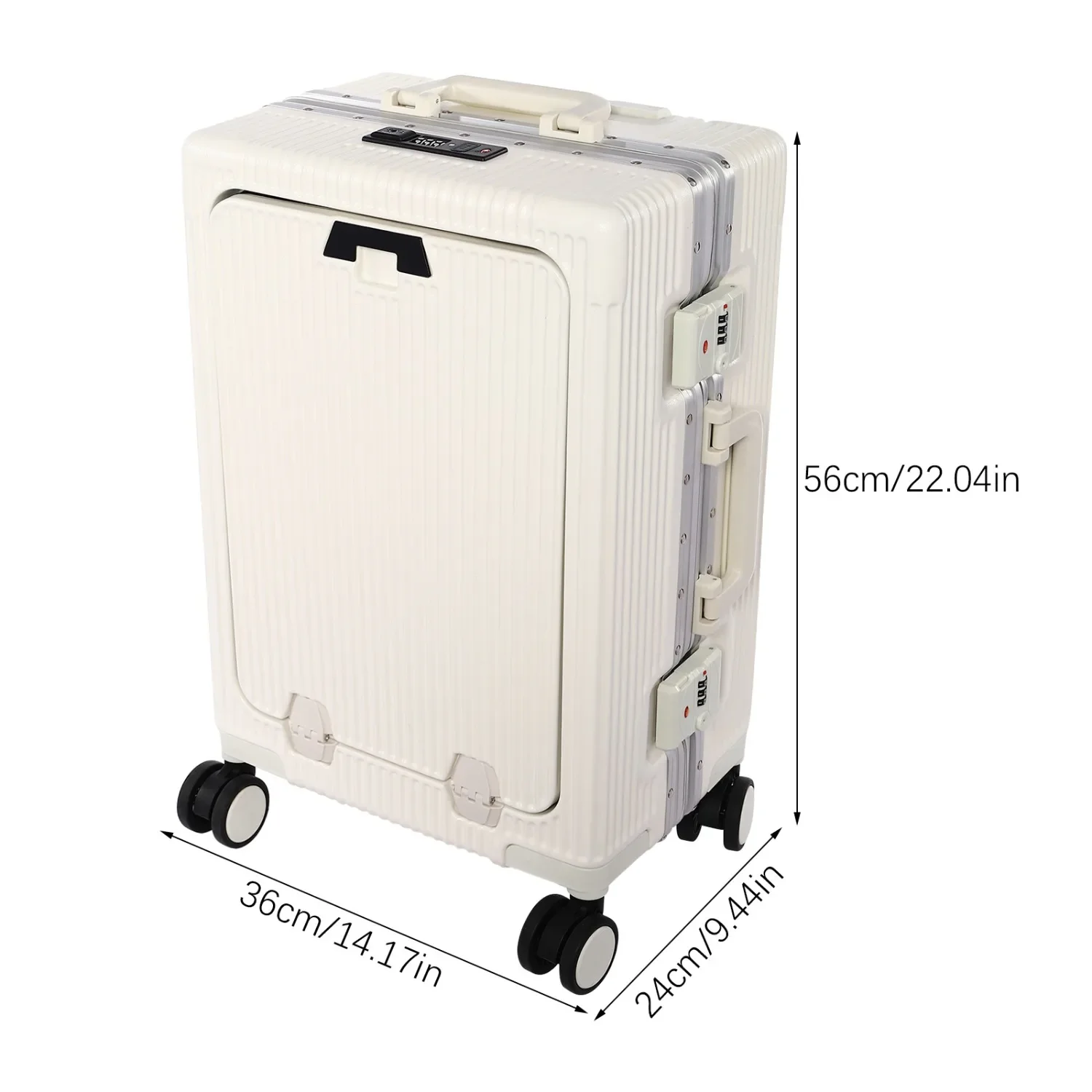 Boarding Suitcase, Portable Luggage Spinner, 20-Inch Travel Suitcase Carry on With Usb Charging Port Multi-Functional