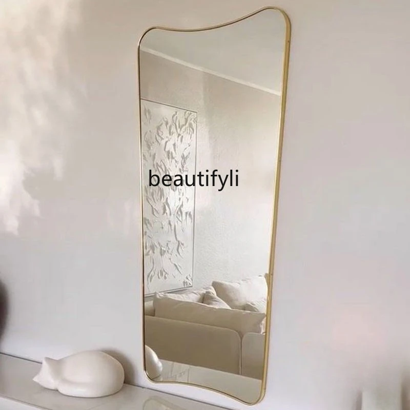 Simple Special-Shaped Full-Length Mirror Wall-Mounted Bedroom Home Art Dressing Mirror Wall-Mounted Cloakroom Fitting Mirror