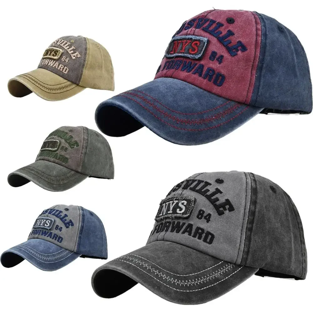 

Adjustable Hip Hop Letter Embroidery Baseball Caps Outdoor Sports Summer Distressed Faded Hats Snapback Caps Men Women