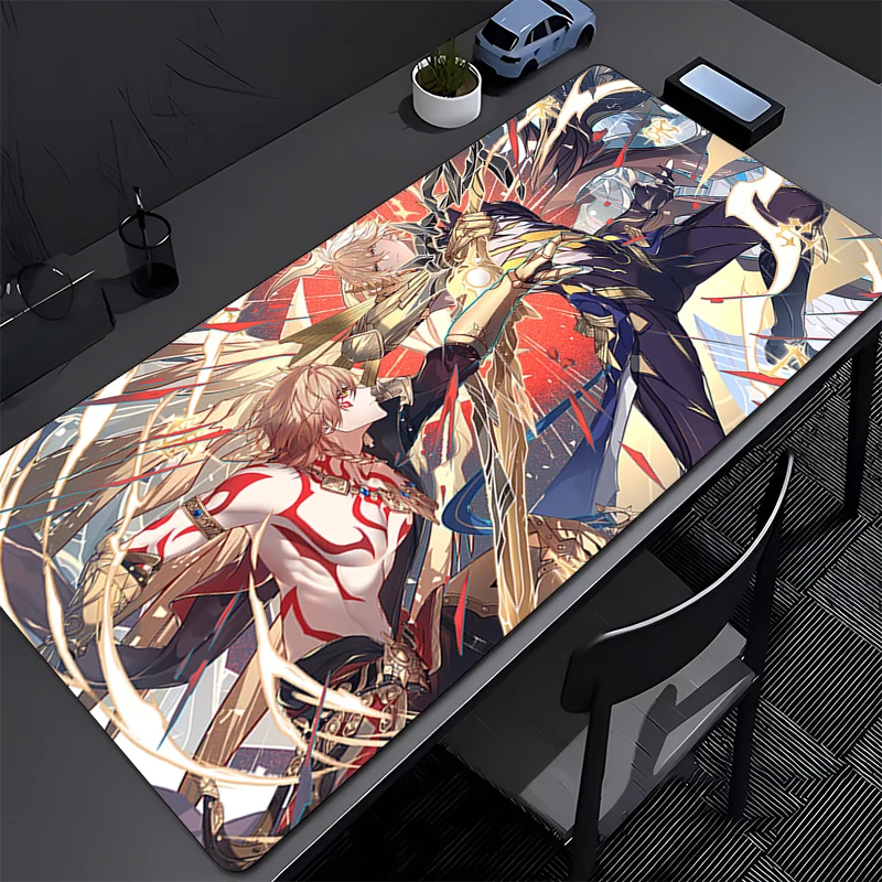Mouse Pad Computer Honkai Star Rail Phainon Extended Desk Mat Laptop Cool Anime Gamer Keyboard Pad Gaming Accessories Mousepad