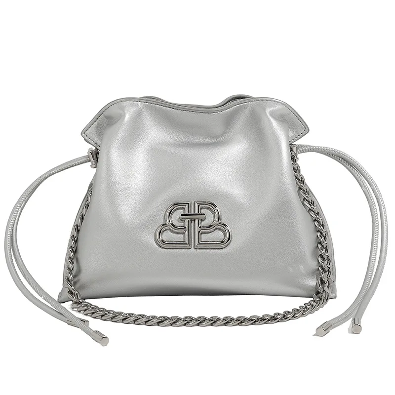 

2025 Cloud Underarm Bag, Adjustable Chain Strap Drawstring Bucket Purse Vegan Leather Day to Night Essentials