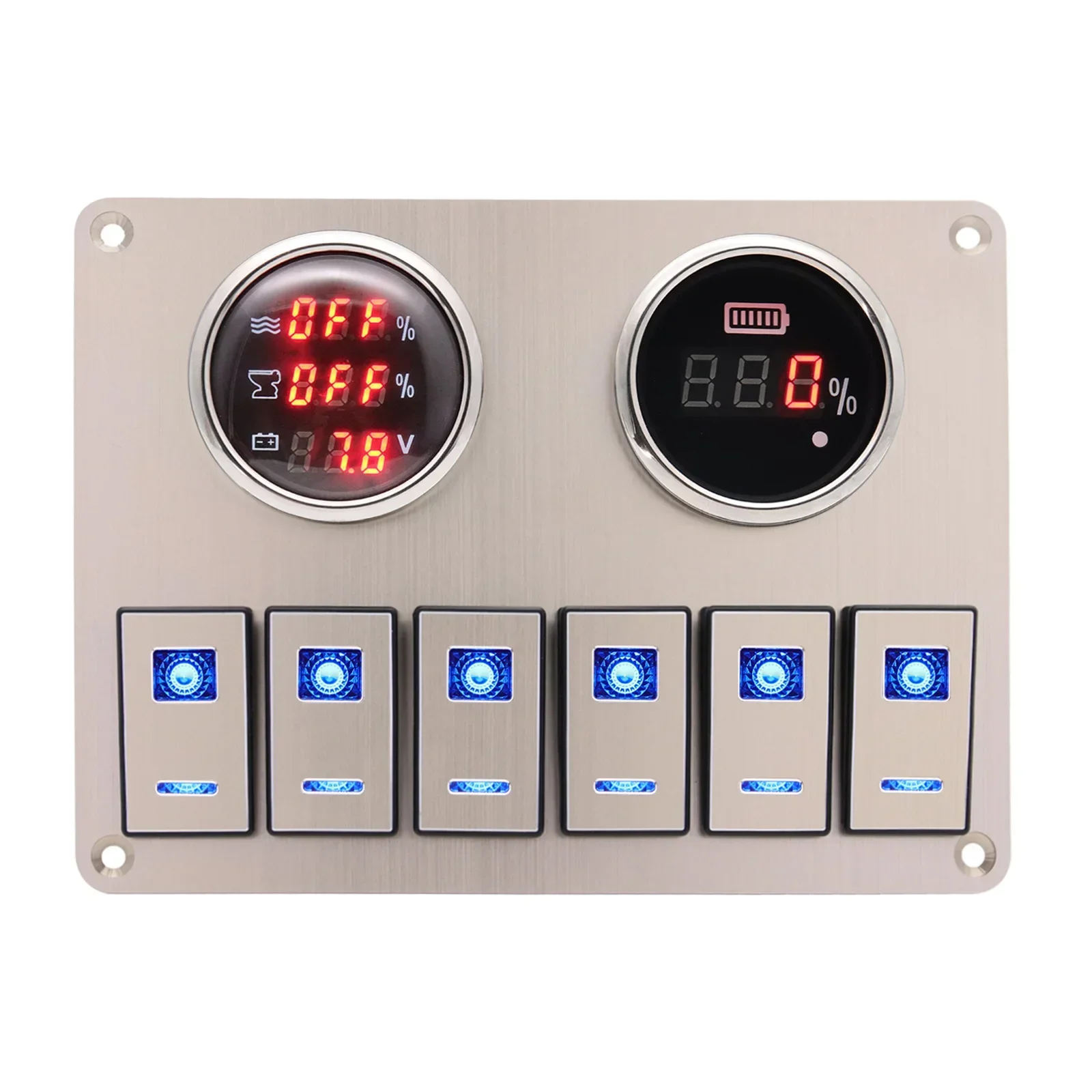 3 in1 Water Level Gauge+Volt Meters+Sewage Gauge 12-24v Switch Panel Combination for RV Ship Yacht Control