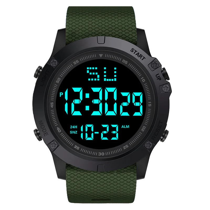 Men Sport Watch Multifunction Military Sports Watch Waterproof Luminous LED Digital Kids Watch Big Dial Student Electronic Watch