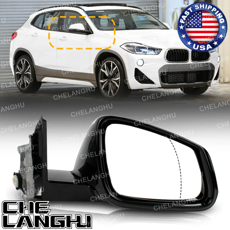 

Right Side 5 Pin White Painted Heated Power Fold Turn Lamp Mirror Assembly 51167420322 For BMW X2 F39 2019 2020 2021 2022 2023