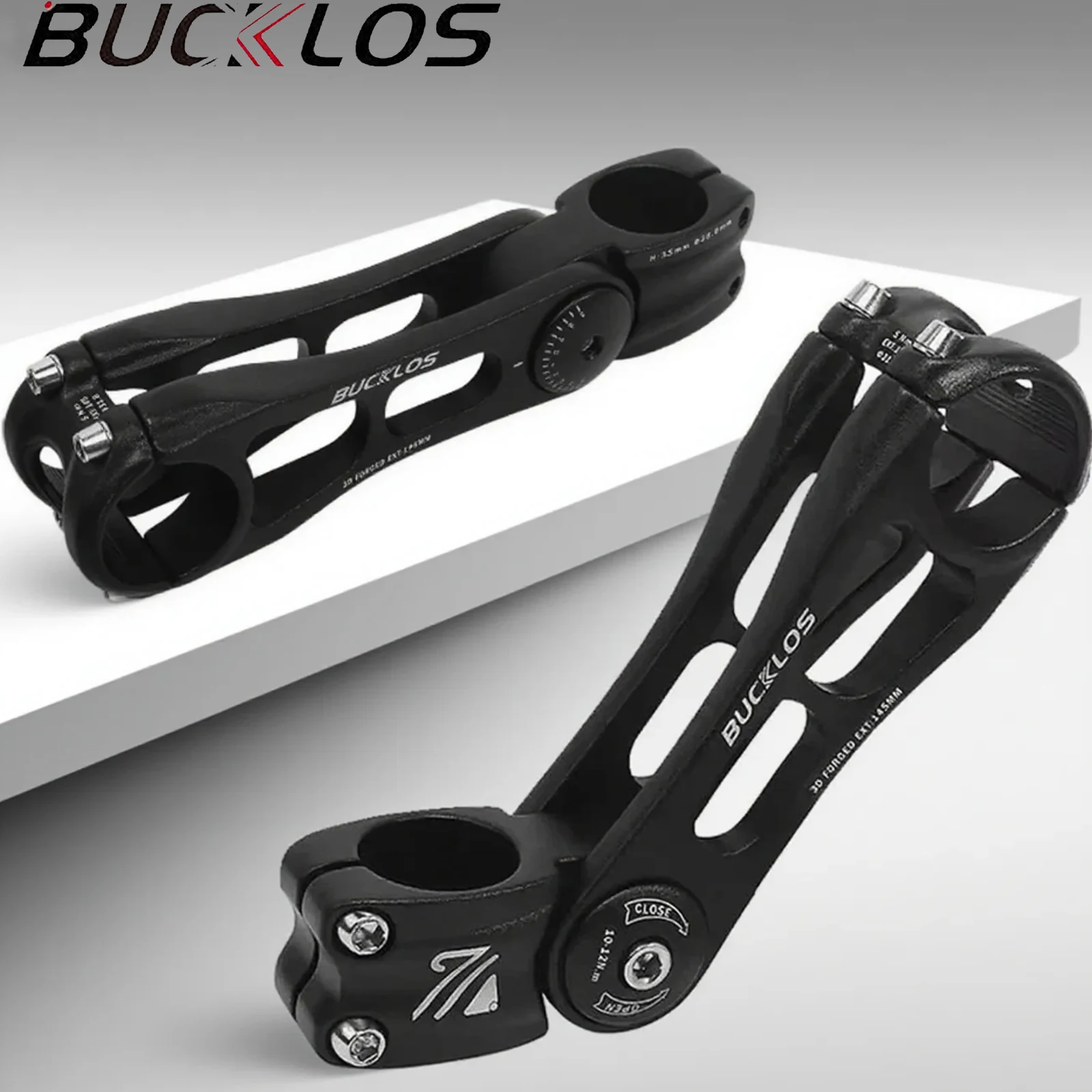 BUCKLOS Verstellbarer Fahrradvorbau MTB Fahrrad ±80 Grad Fahrradlenker Tisch 90/110/130/145 mm Aluminiumlegierung Fahrradstange Power Teil