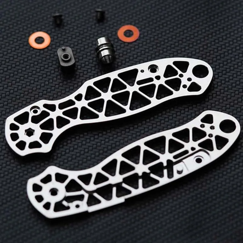 1 زوج مخصص سبائك التيتانيوم نسخة جوفاء مقبض الموازين لسكاكين Spyderco C223FRN Para3