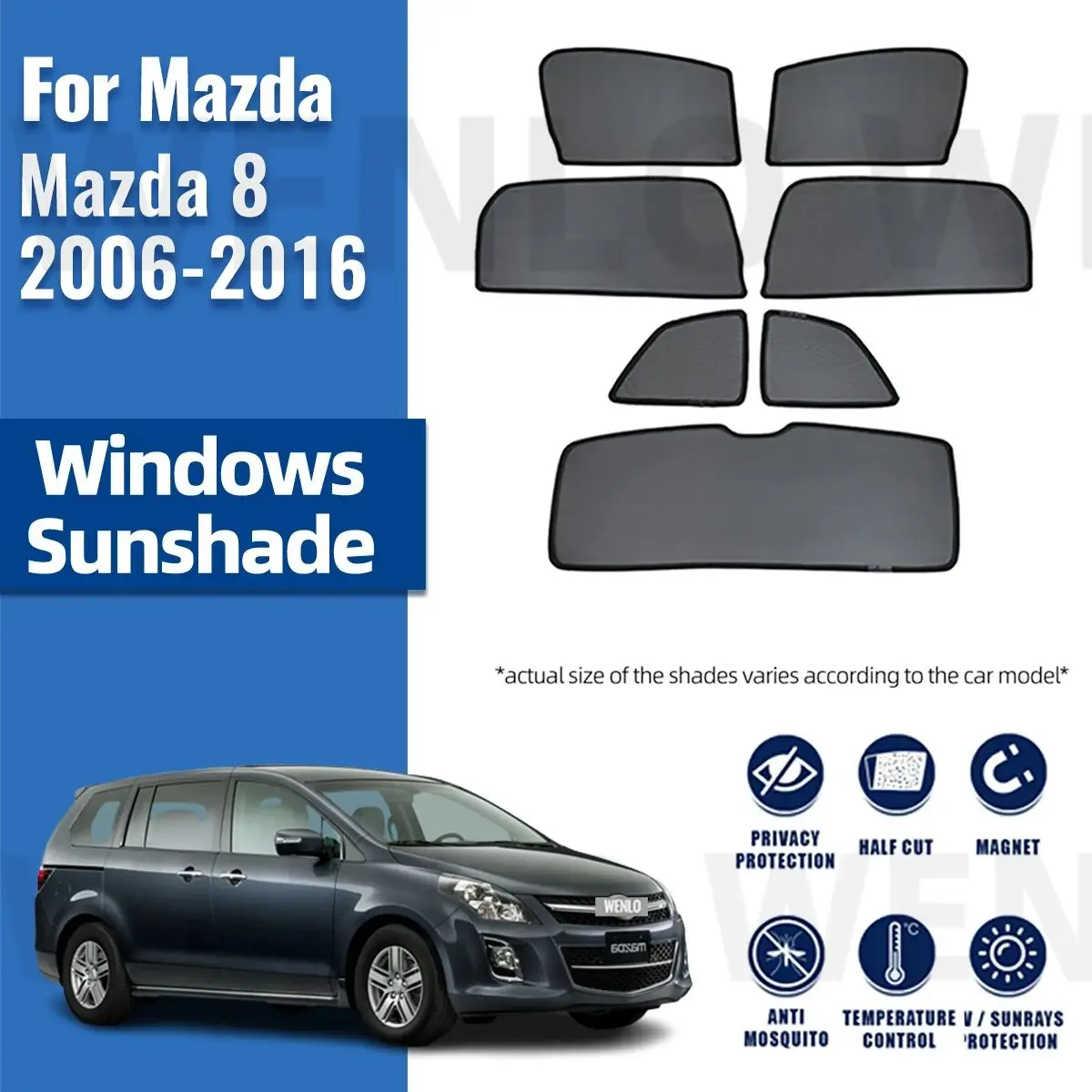 

For Mazda 8 2006-2014 2015 2016 Mazda8 MPV Magnetic Car Sunshade Front Windshield Frame Curtain Rear Side Window Sun Shade Visor