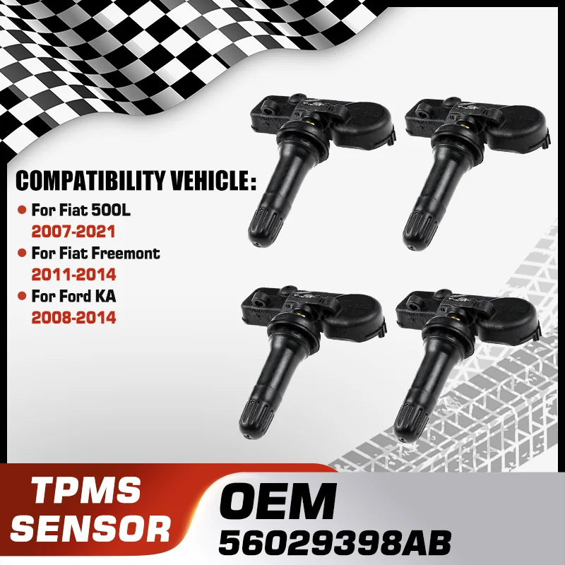 

Car Tire Pressure Sensor TPMS For Fiat 500L 2007-2021 Fiat Freemont 2011-2014 Ford KA 2008-2014 56029398AB 56029398AA 433 MHz