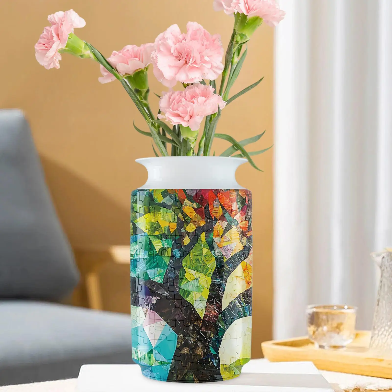 Vaso de jogos de quebra-cabeça vaso de flores kit de modelo de construção para amantes de artesanato feminino relaxante atividade desafiadora decoração de casa dia das mães