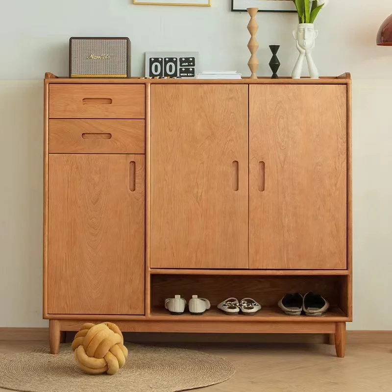 

North American Cherry Solid Wood Shoe Cabinet White Oak Black Walnut Nordic Modern Simplicity