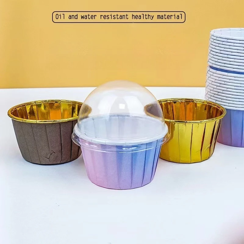 50 قطعة/حزمة فويلي دي أور أرجنت مافن كب كيك بطانة emballages de ganteaux tasse de cuisson plateau éتوي gâteau papier #4