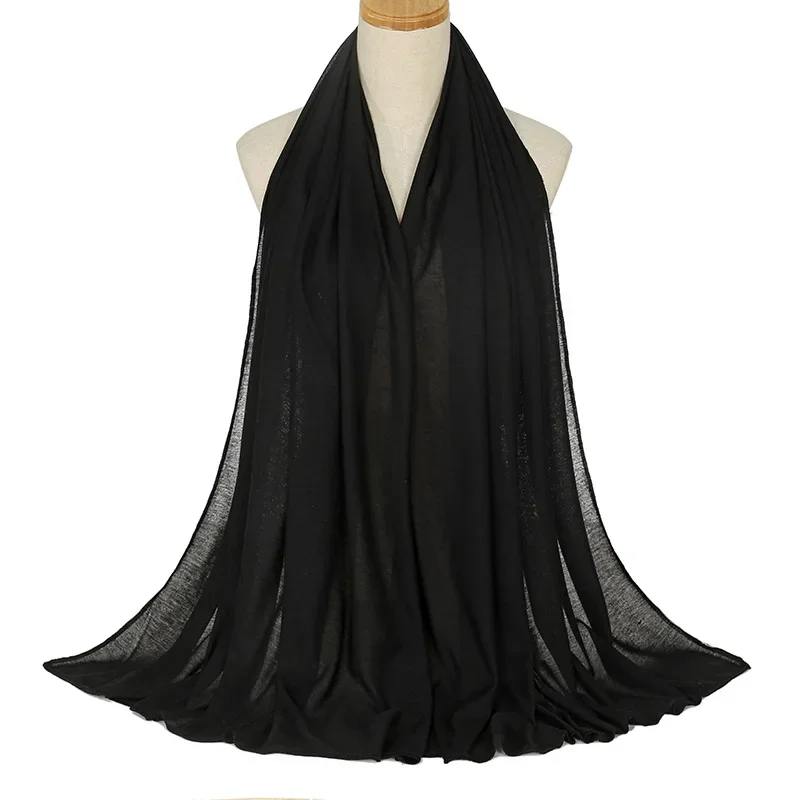 Muslim Chiffon Hijab Scarf Women Long Solid Color Head Wrap For Women Hijabs Scarves Ladies Muslim Veil Jersey Hijabs