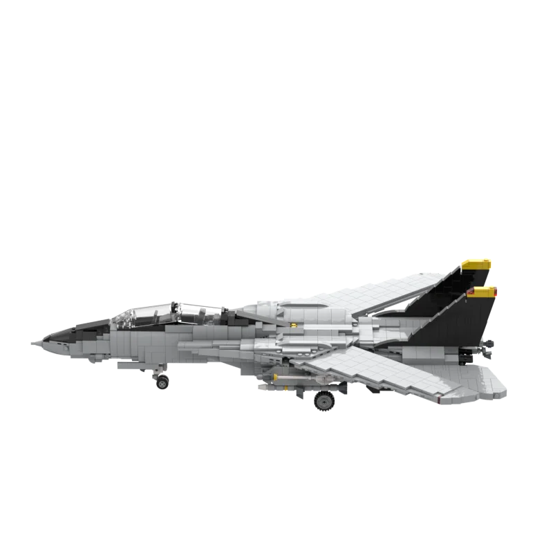 Military Air Force F-14 Tomcat Jolly Rogers Fighter Building Blocks Carry AIM-54 Missile Assembly Display Model Boys Bricks Toys