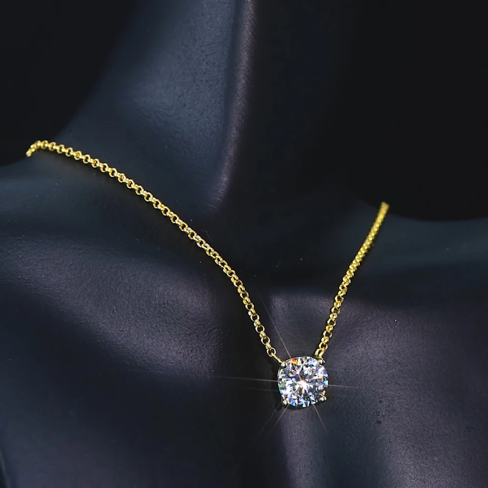Vonkende 1CT 2CT 3CT D VVS1 Moissanite hanger Solitaire ketting dames 100% echt zilver 925 ketting met gecertificeerd sieraden cadeau