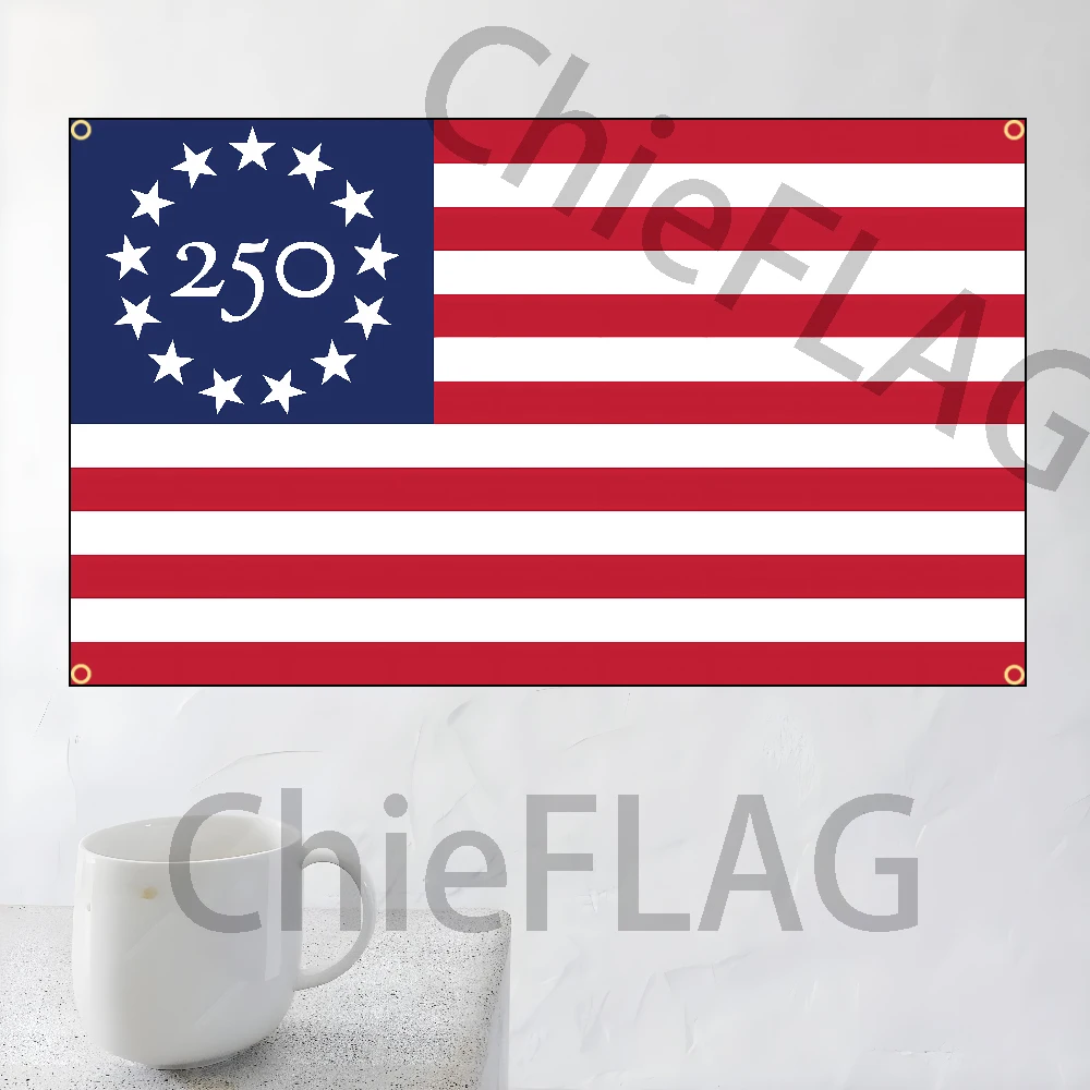 3X5FT  US 250th Anniversary 1776 2026 Flag Polyester Banner for Garage Wall Art Out Door Decoration With Brass Grommets