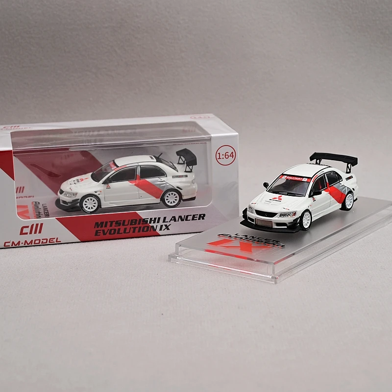 CM modelo 1/64 Mitsubishi Lancer Evo 9 Ralliart Rally pintura modelo de coche de aleación modificada