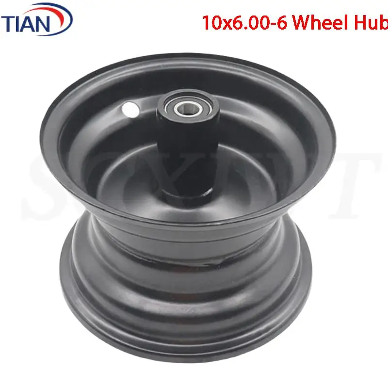 

This 6-inch 10x6.00-6-hole wheel hub is a top choice for scooter tire replacement parts.