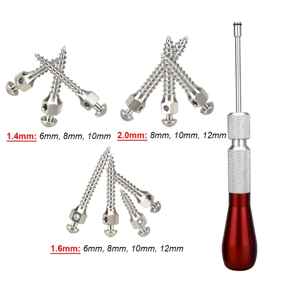 10Pcs Titanium Alloy Orthodontic Mini Screw, Self-Drilling TAD Micro Implant, Temporary Anchorage Device for Orthodontic Clinic