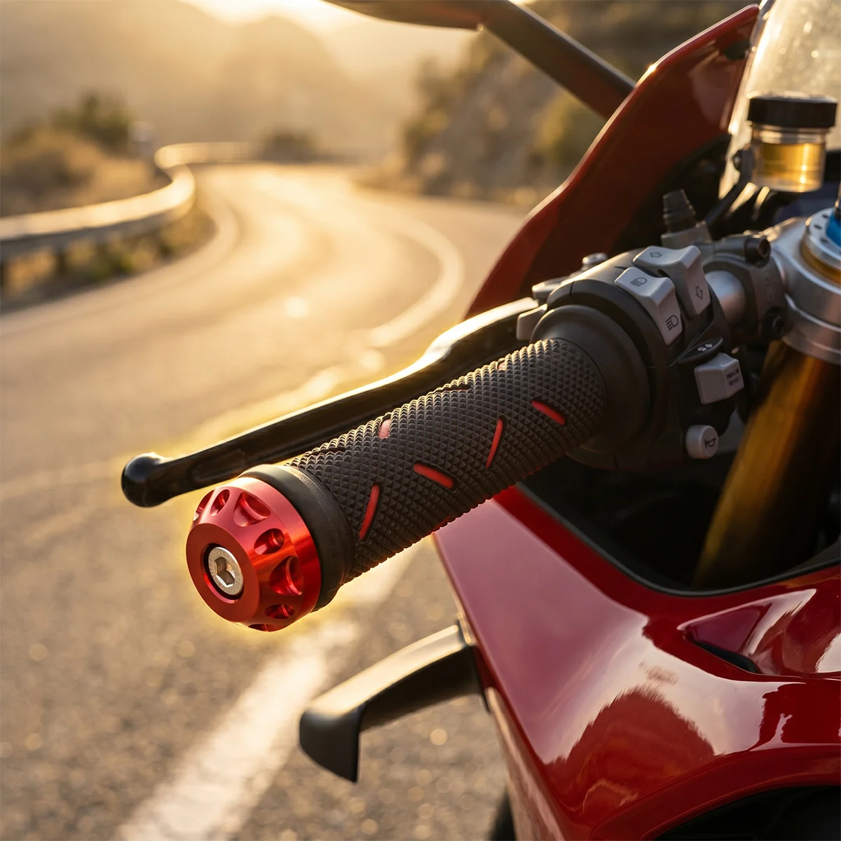 1 Paar 22 mm Motorrad-Gummi-Lenkergriffe, rutschfeste Motorrad-Modifikationsteile, Griffe für Honda, Suzuki, Ducati, Benelli – Detail 6