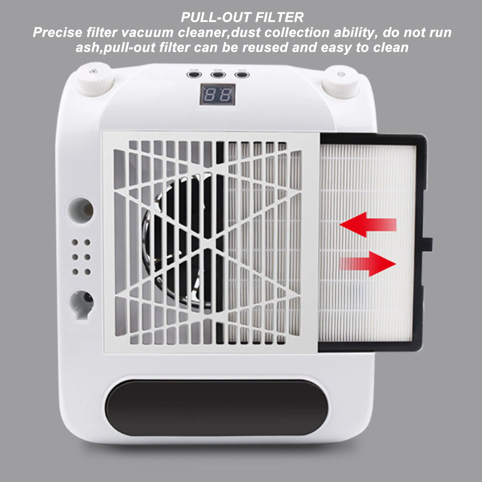 Frezarka do paznokci 6 w 1 o mocy 108W z lampą, odkurzaczem do paznokci i funkcją polerowania.