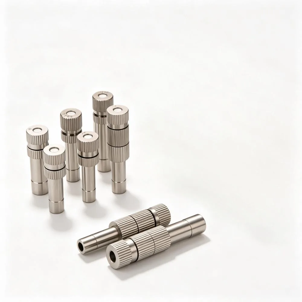 50PCS 8mm Slip Lock Fog Misting Nozzle Low Pressure Quick Connect Sprayer for Greenhouse Garden Patio Cooling Irrigation