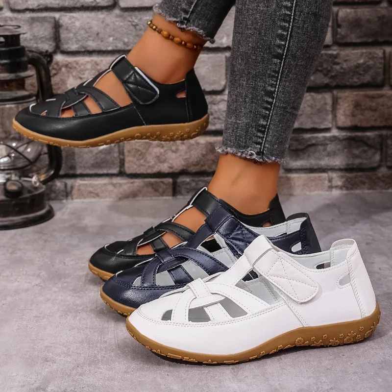 

Summer bag toe sandals women's outerwear hollow breathable flat shoes fashion casual versatile soft-soled pig cage shoes thin