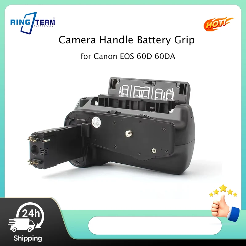 

BG-E9 Vertical Hand Battery Grip for Canon EOS 60D DSLR Camera with 6 AA Batteries Extended Shooting Time Anti-Shake