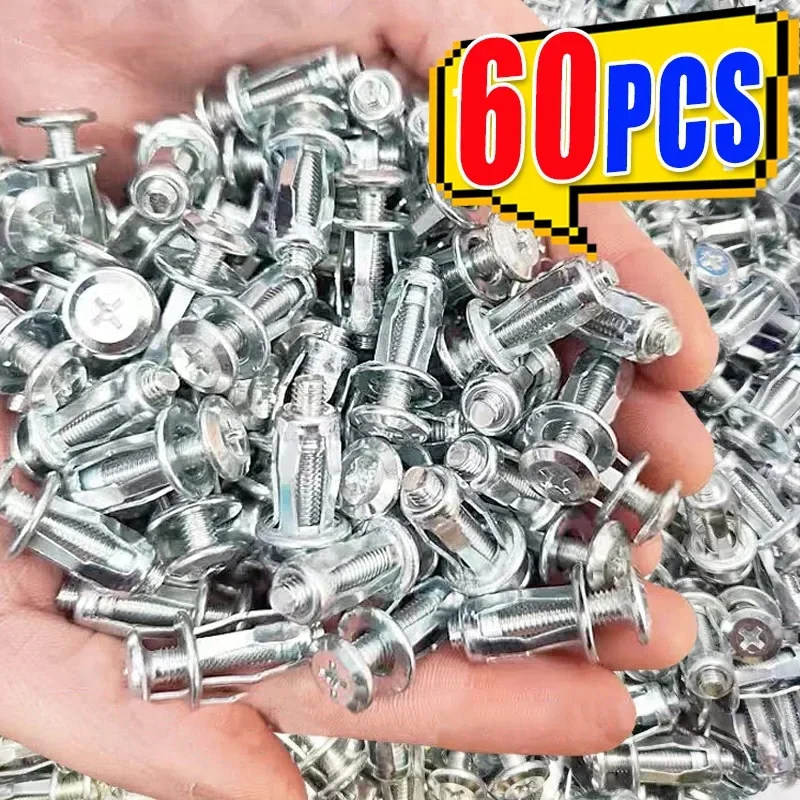 60-4PCS Jack Nuts Screws Expansion Petal Screw Anchors Plugs For Curtain Expansion Clamp Rivet Lock Bolt Nut Bolt Wall Fasteners