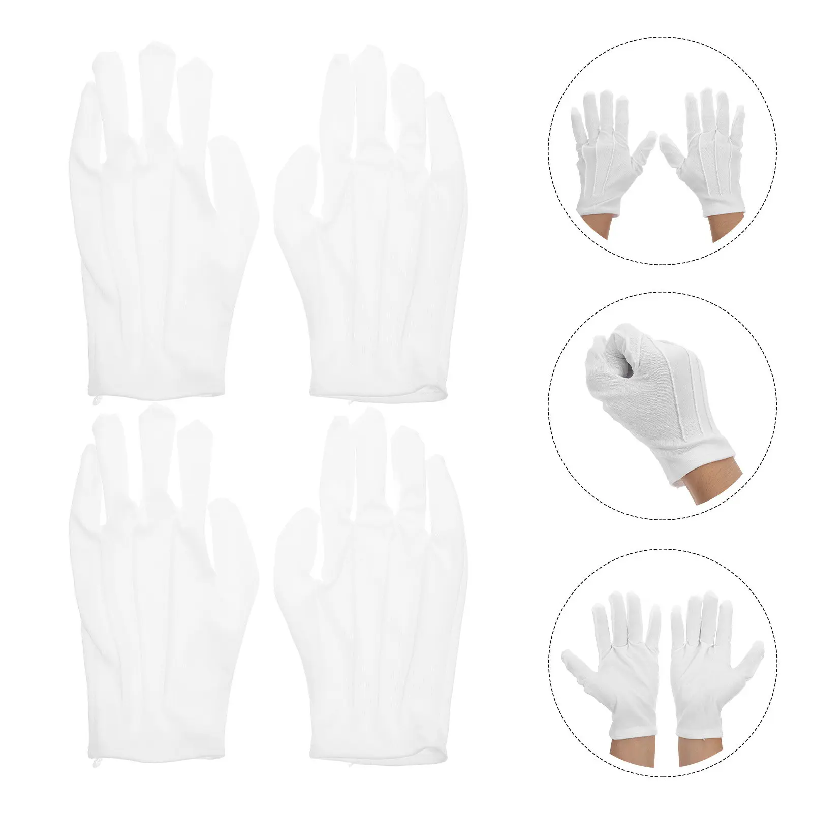 

10 пар дышащих белых пылезащитных перчаток для инспекции ювелирных изделий, работы с часами, антиквариатом и других задач