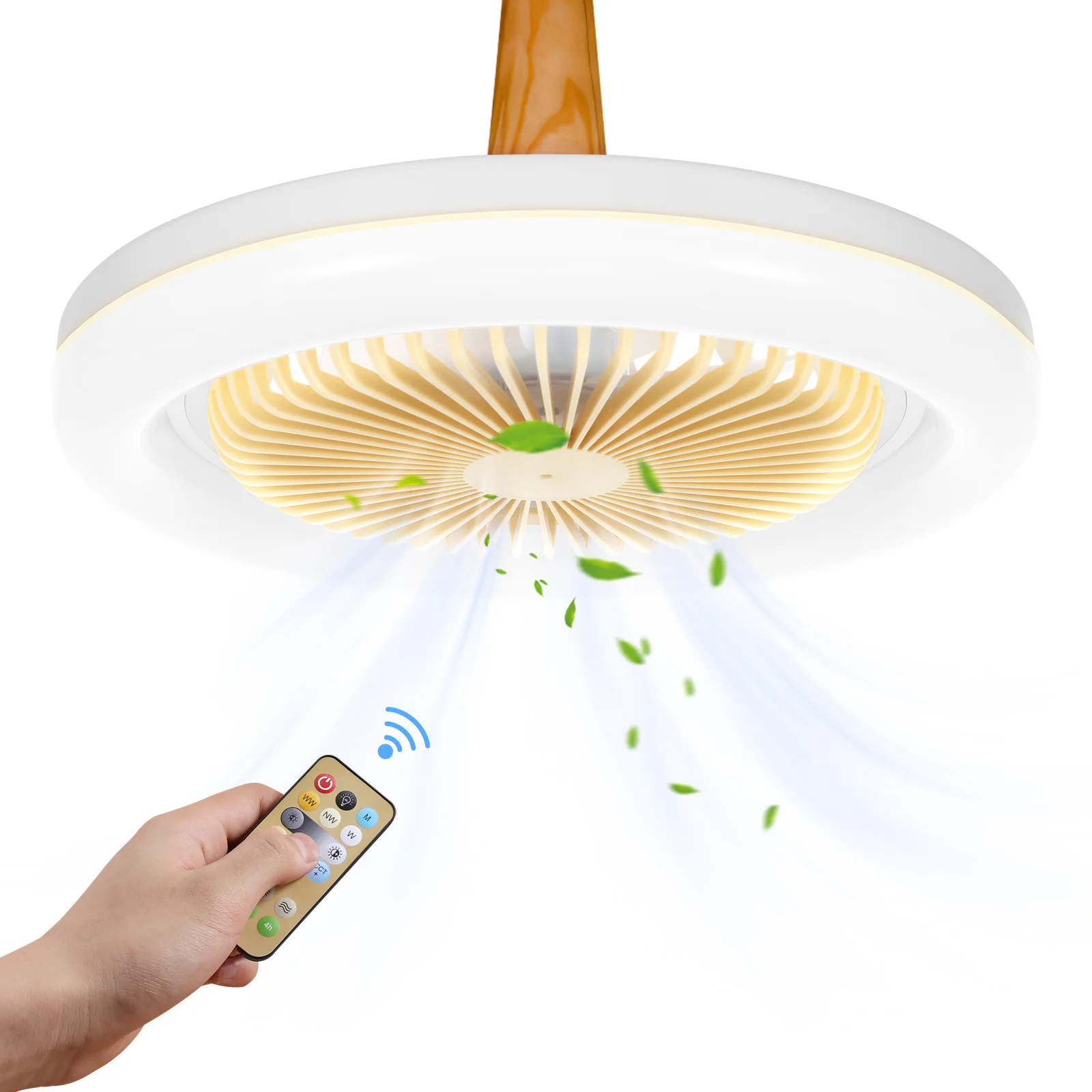 

Led Ceiling Fan With Light Remote Controlled Dimmable For Living Room Bedroom Kitchen E27 Base