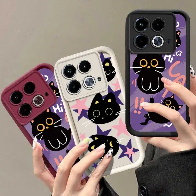 Note40 Black Cat Adventures Sky Eye Ladder Phone Case For Infinix Note 40Pro 30 30Pro 30VIP 12 12Pro Smart 8 7 6 Zero 30  Cover