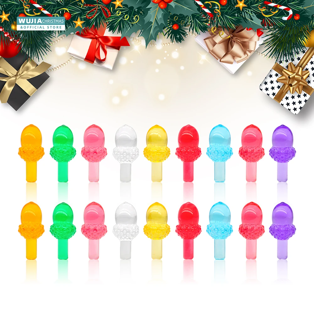 50pcs Replacement Lights Bulbs for Ceramic Christmas Tree Acorn Multicolo Medium Tree Pegs Accessories Thanksgiving Natale Decor