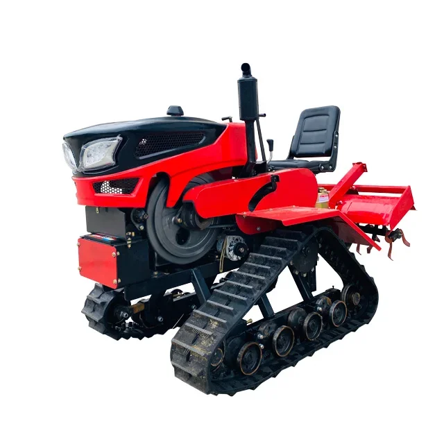 Crawler Rotary Tiller Ploughing Machine Mountain Mound Trenching Rotary Tiller