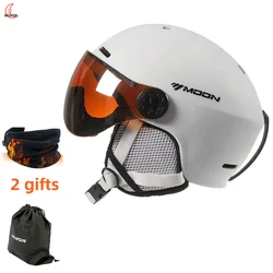 MOON-Skiing Helmet with Integrally Molded Goggles, PC and EPS Outdoor Sports, Ski Snowboard and Skateboard