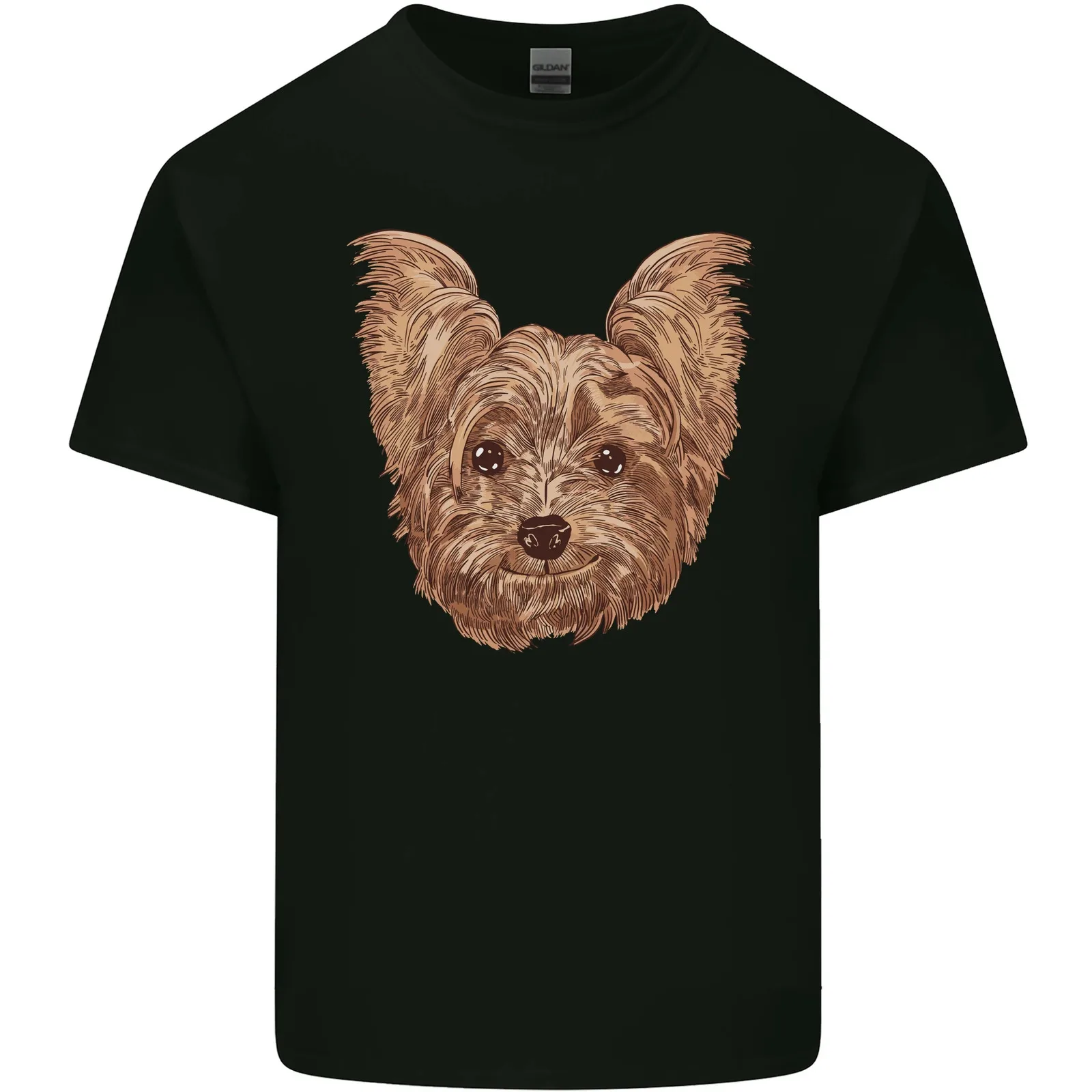 Dogs Smiling Yorkshire Terrier Mens Cotton T-Shirt Tee Top