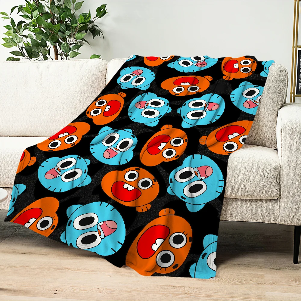 

cartoon funny art Flannel warm soft plush blanket sofa living room hogar of G-gumball bedroom W-world travel gift home A-Amazing